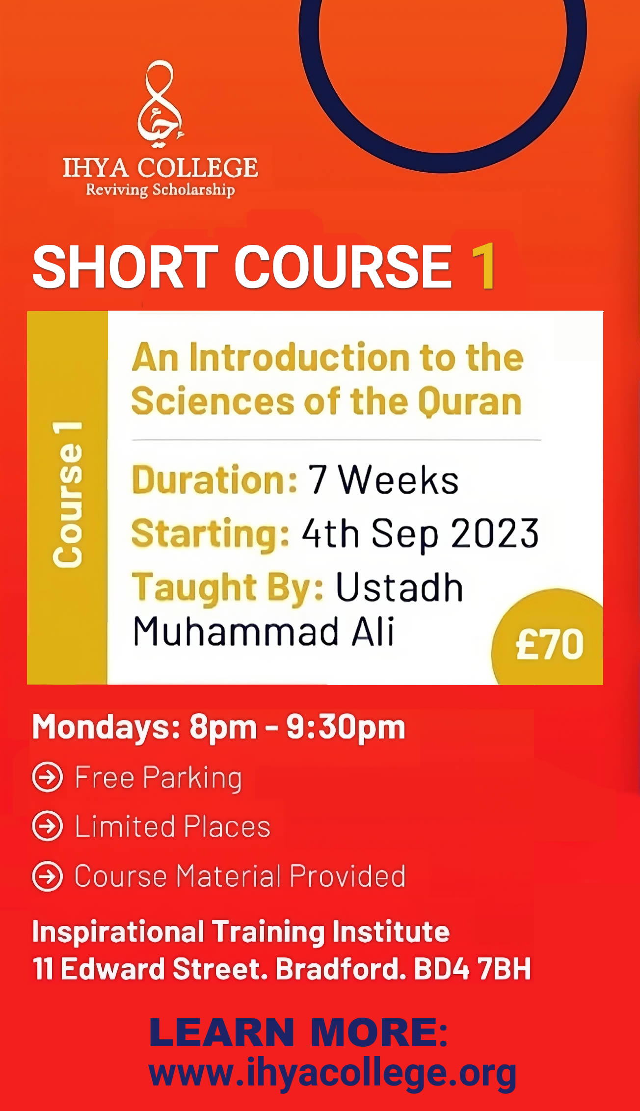 Introduction to the Science of the Quran - Ihya College short course