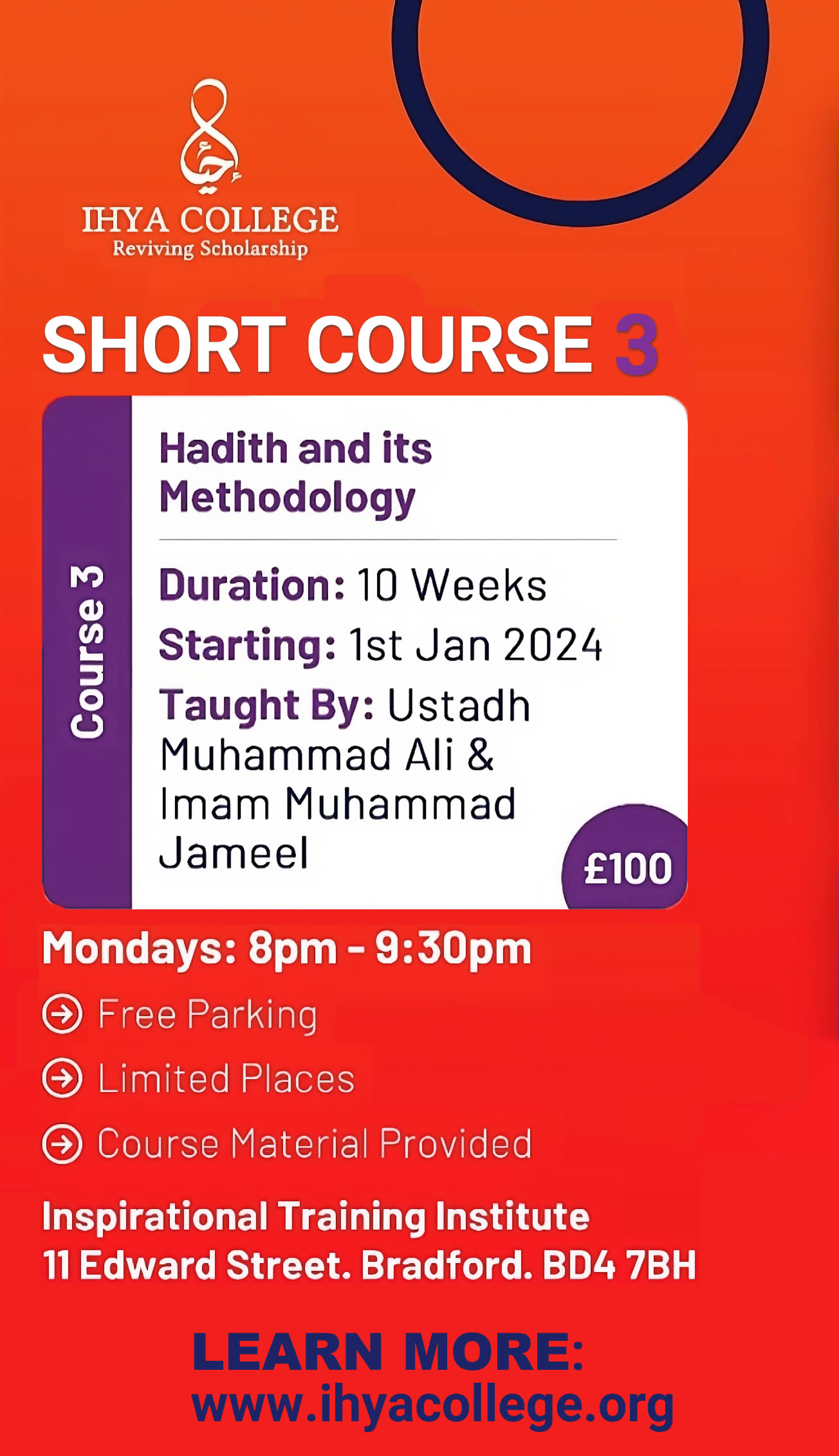 Hadith and its Methodology - Ihya College short course