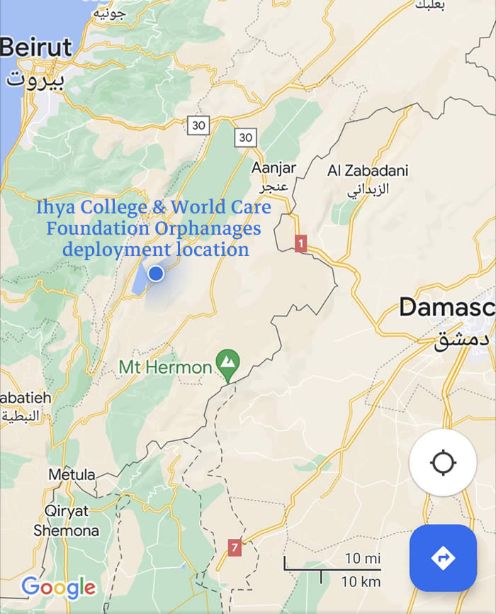 ihya college lebanon charity deployment location in 2024